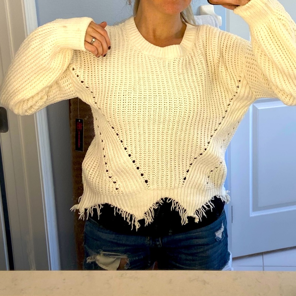 No Boundaries Cream Chunky Sweater, Medium